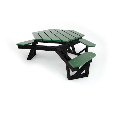 Frog Furnishings Green 6' ADA HEX Table with Black Frame PB 6HEXADAGRE